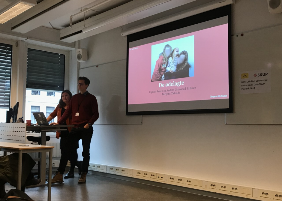 Anders Grimsrud Eriksen og Ingunn Røren under årets data-SKUP konferanse. 